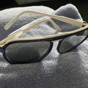 FREE SHIPPING; Sunglasses; I SKI, blue and white; reflective tint